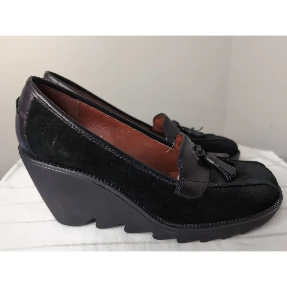Donald J Pliner Il Baco Loafers 7 Black Suede Tassel Driving Shoes Italy